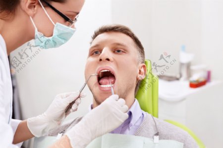 牙科牙医检查图图片