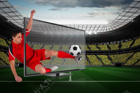 电机机与足球运动员图片