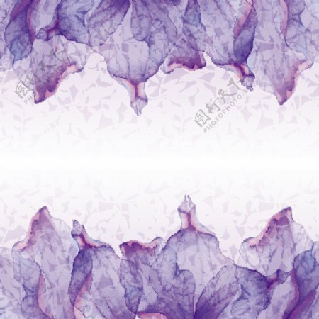 紫色渲染对称花朵