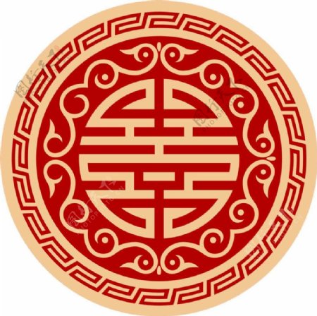 中国传统红底金字logo