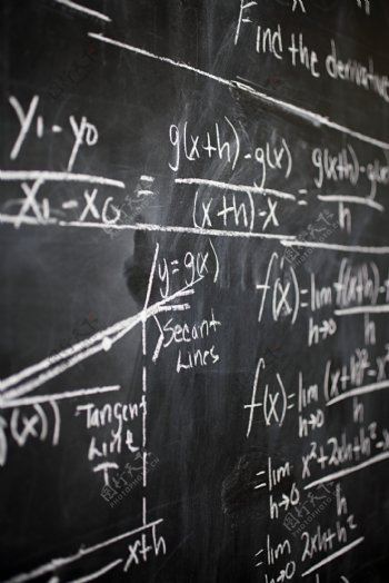 黑板上的数学知识图片