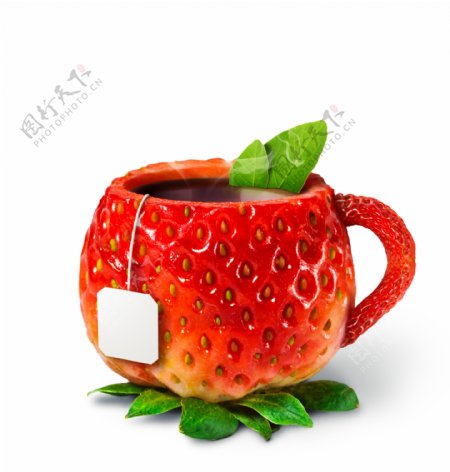 创意草莓咖啡杯图片