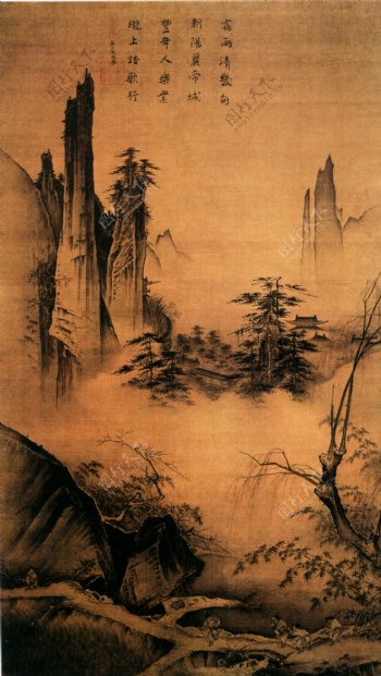 踏歌图山水画中国古画0174