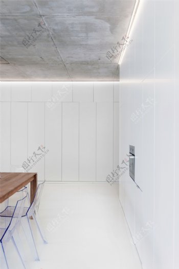 现代简约餐厅白色背景墙设计图