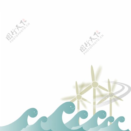 风车海浪手绘图标
