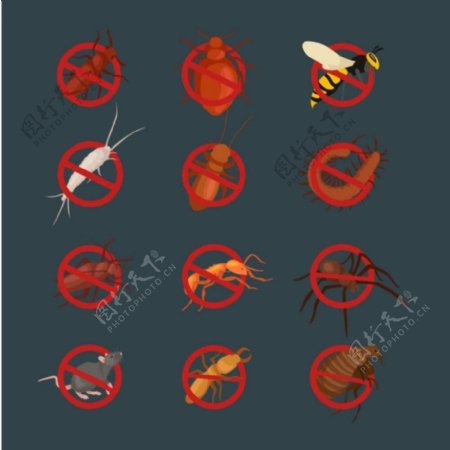 消灭害虫标志图片