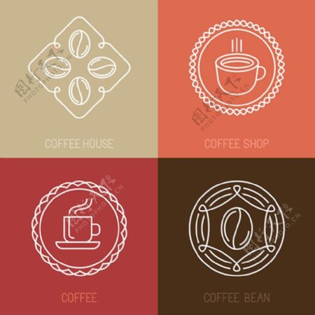 欧式咖啡元素图标矢量素材