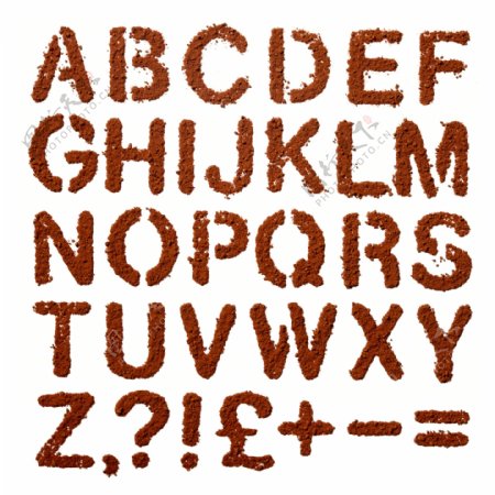 咖啡字母字体设计图片