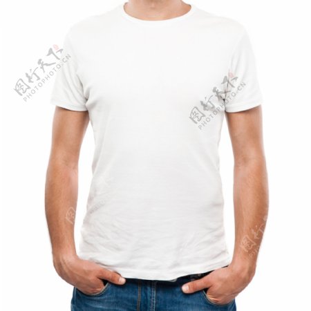 白色男式T恤图片