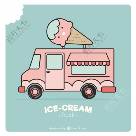 冰淇淋食品卡车设计