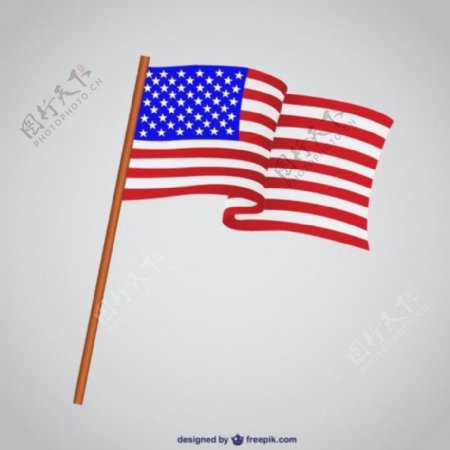 美国的国旗飘扬