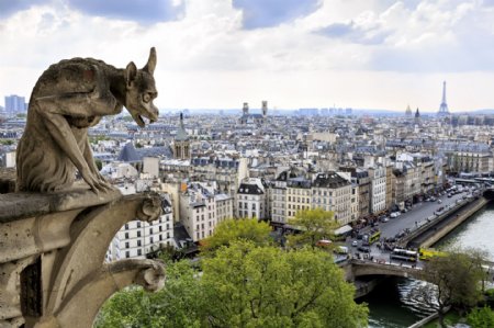 巴黎建筑石雕摄影图片