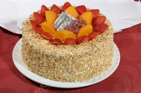 水果芝麻仁蛋糕图片