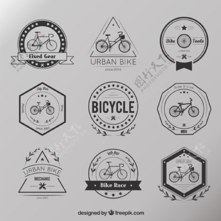 复古自行车徽章