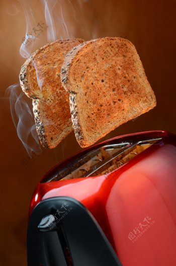 面包机上的面包片