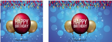 蓝色的背景虚化背景的生日气球