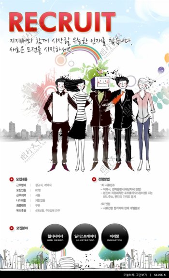 时尚插画韩式海报