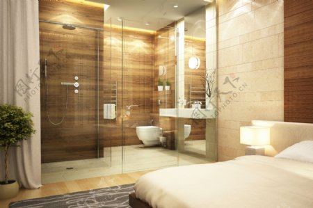 酒店卧室浴室设计