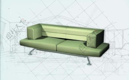 国际主义家具沙发0333D模型