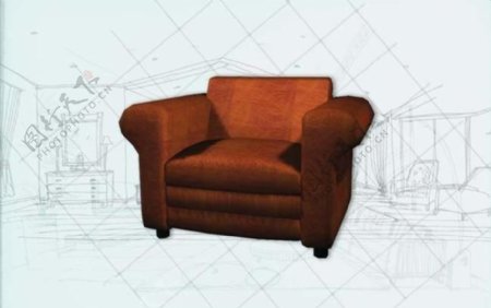 国际主义家具沙发0353D模型