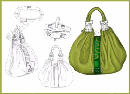 绿色手提包设计图