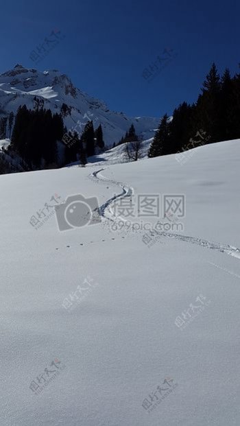 雪地上的足迹