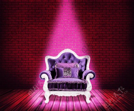 紫色沙发背景