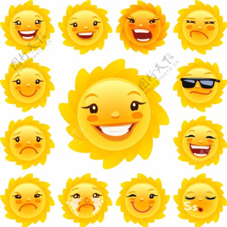 太阳表情矢量图