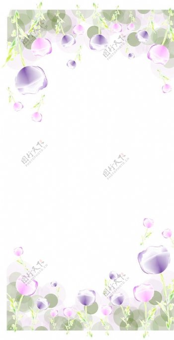 紫色花朵展板