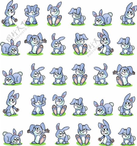 可爱卡通矢量兔子
