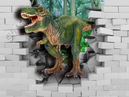 装饰画3D背景墙恐龙原型设计创意
