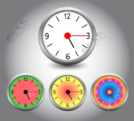 不同的时钟设计矢量图02
