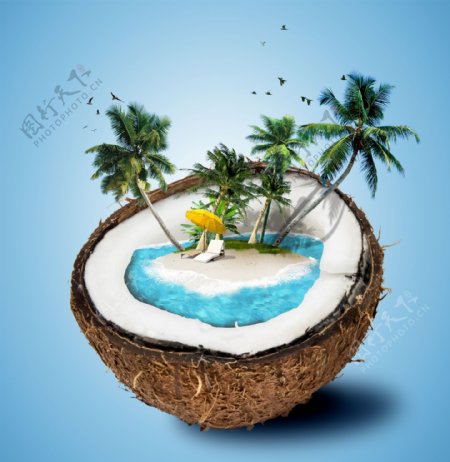 椰子树岛屿素材
