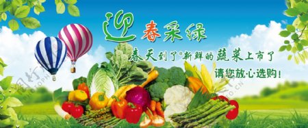 绿色蔬菜上架宣传海报
