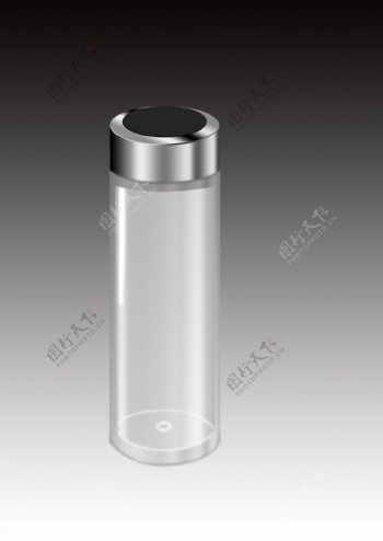 透明玻璃质感金属盖子水杯