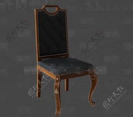 黑色皮革精致的木椅