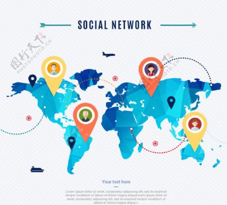 社交网络世界地图