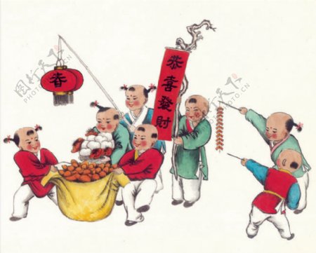 新年中国年画海报