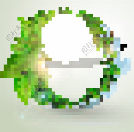 水花绿叶圆环