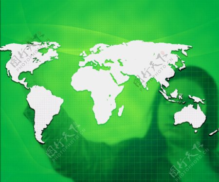 世界商业概念绿色背景