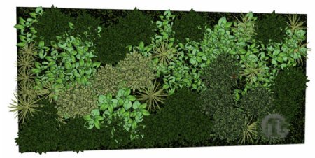 景观墙绿化植物墙SU草图skp模型