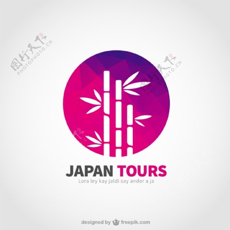 日本竹林旅行标志矢量素材图片