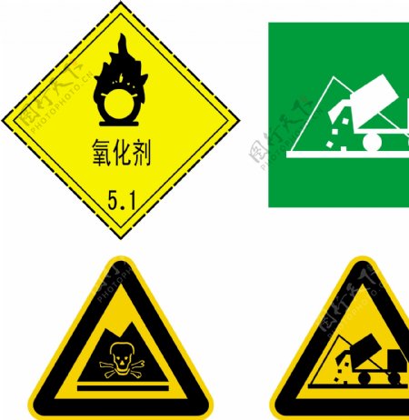 氧化剂标志有毒标志垃圾车标志