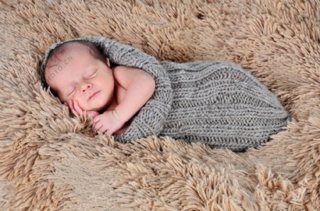 毛衣里睡着的婴儿图片