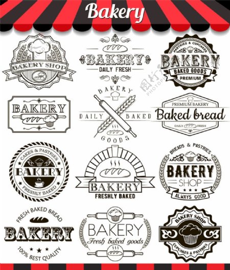 蛋糕面包美食标签图片