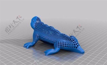 镂空蜥蜴3D打印模型