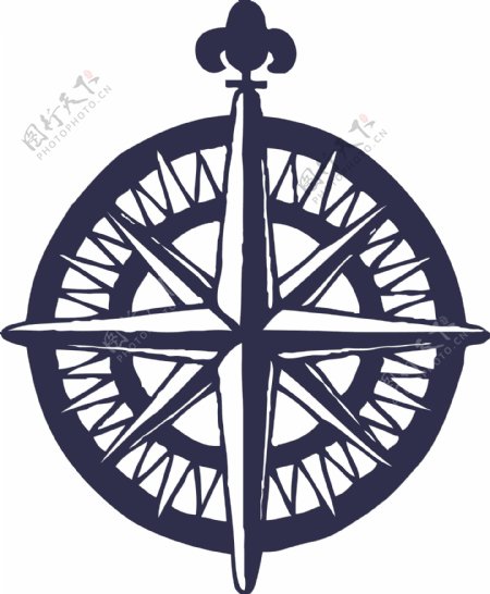 精美的矢量图海军蓝指南针设计