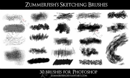 30种笔触效果photoshop画笔笔刷