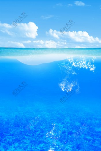 蓝色海底背景