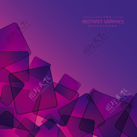 抽象的紫色背景与正方形的形状